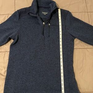 Eddie Bauer Men's Navy Quarter Zip-Up Sweater